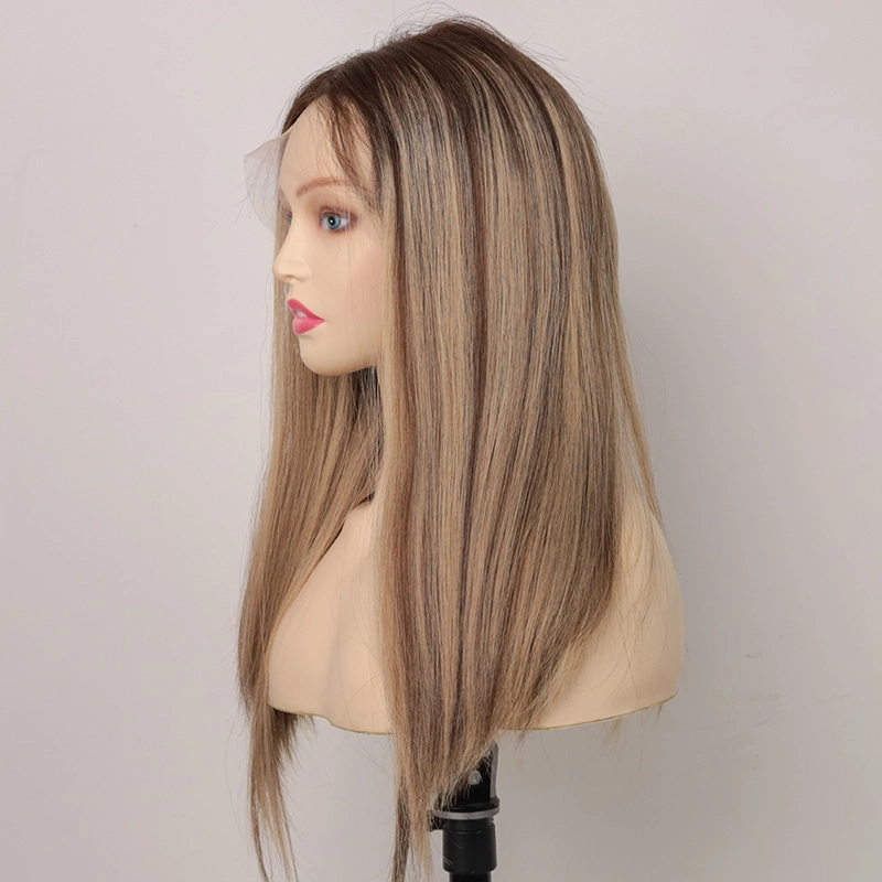 Lace top wig Judith color with virgin human hair for women hair loss YR0021